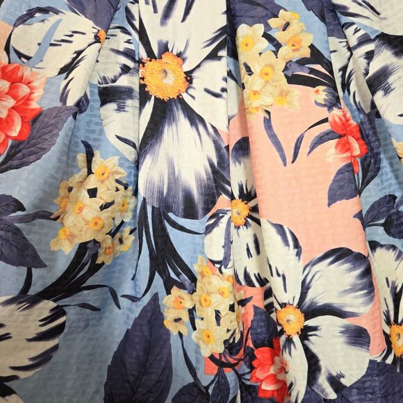 CB Est‎ 1962 Womens Size 4 Petite Floral Dress Navy Blue Stretch Sleeveless - Picture 4 of 16